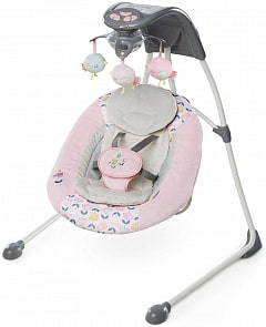 Детские качели Bright Starts Ingenuity, Розовые птички, с мягкими игрушками (Bright Starts, 10121st)