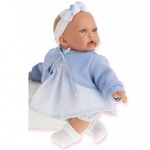 Интерактивная кукла Петти в голубом, озвученная, 27 см. (Antonio Juan Munecas, 1228B)