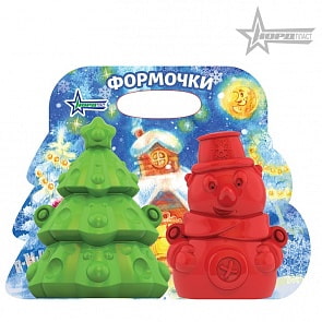 Формочки для снега Елочка и Снеговик (Нордпласт, Н-336)