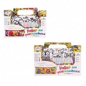 Чудо-Творчество. Пенал-тубус для раскрашивания с ручкой - Совушка, Фиалки (Orb Factory, 01948)