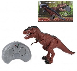 Динозавр на радиоуправлении 2 канала, свет, звук, ИК пульт, зарядное устройство, встроенный аккумулятор 2,4V (Наша игрушка, SPL237083)