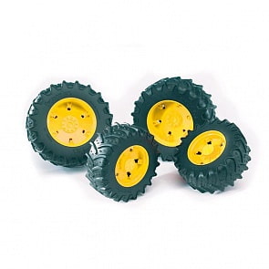 Bruder. Шины для системы сдвоенных колес с желтыми дисками (Bruder, 03-304) 