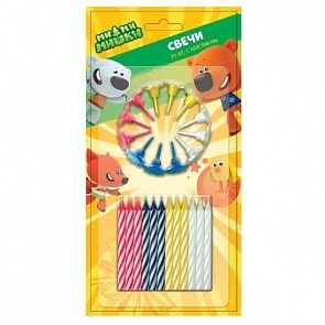 Набор из 24-х свечей для торта серии Мимимишки с 12 подставками (Веселый Праздник, SVH-24-MMMsim)