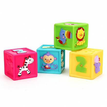 Кубики-пищалки для ванны «Фишер Прайс», в коробке 
