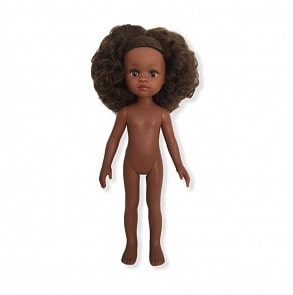 Кукла Нора без одежды, 32 см, волосы кудрявые, глаза коричневые (Paola Reina, 14440)