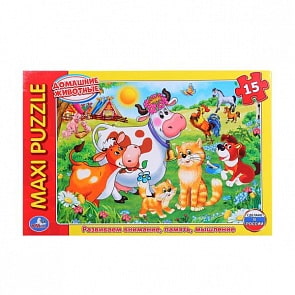 Макси-пазл Домашние животные, 15 картонных деталей (Умка, 4690590112847sim)