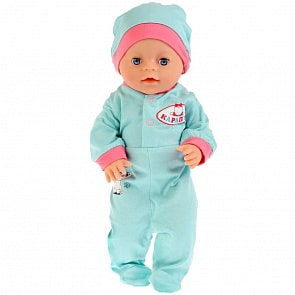 Одежда для кукол 40-42 см - Комбинезон с шапочкой Кошечка (Карапуз, OTF-1903CH-RU)