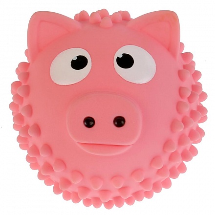 Мячик-свинка для купания Капитошка, розовый, 8 см в сетке 
