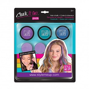 Радужные мелки для волос, 3 цвета, фиолетовый, бирюзовый, голубой (Style Me Up, 1627st)