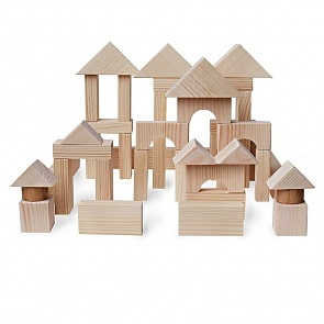 Деревянный конструктор, 51 деталь, неокрашенный (Paremo, PE117-6)