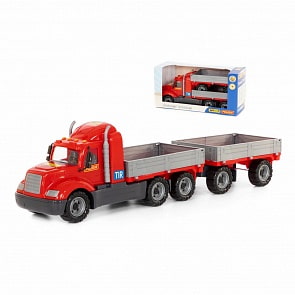 Автомобиль бортовой Майк с прицепом, в коробке (Полесье, 55538)