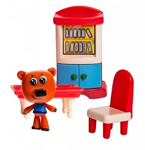 Игровой набор из серии Ми-Ми-Мишки - Кеша и столовая комната с 3 деталями интерьера (Ми-Ми-Мишки, BBPS032B)