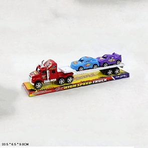 Трейлер инерционный с 2-мя машинками, разные цвета (E437-H11040) (ассортимент)