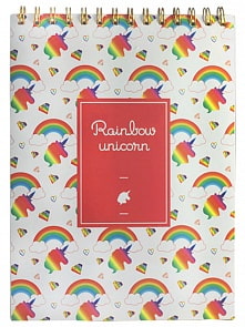 Скетчбук - Единорог Радужный,  с кольцами, формат А4, красный (Михи Михи, MM06676)