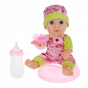 Пупс функциональный – Дашенька, 20 см, пьет, писает, закрывает глазки с аксессуарами (Карапуз, Y20AN-RU-20)