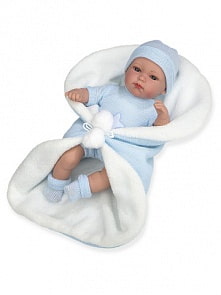 Кукла Elegance Erea, с соской, с голубым одеялом, плачет, 33 см (Arias, Т19774)