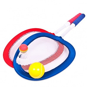 Набор - Бадминтон и теннис, 4 предмета, в сетке (ABtoys, S-00106)