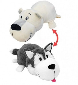 Плюшевая игрушка Вывернушка 2 в 1 - Хаски-Полярный медведь, 12 см (1toy, Т10914)