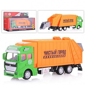 Мусоровоз инерционный 19 см, металлический (Технопарк, 2211-1Rsim)