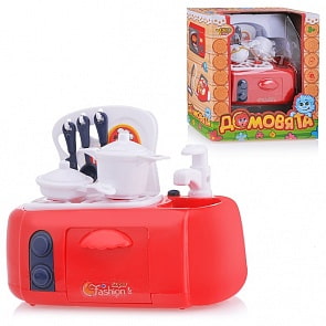 Игрушечная плита с аксессуарами - Домовята, свет, 7 предметов (Yako Toys, M7358-7)