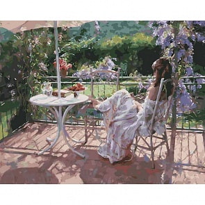 Раскраски по номерам - Картина Утро на террасе, 40 х 50 см (Белоснежка, 935-AB)