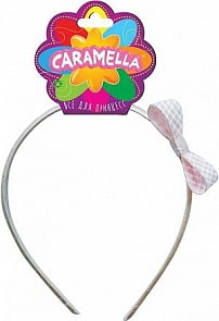 Ободок для волос с бантом в клеточку, нежно-розовый (Росмэн, 24036ros)