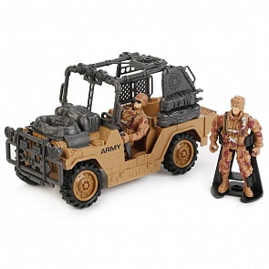 Набор - Военная техника, джип, 2 солдата, аксессуары (Играем вместе, 7037-R)