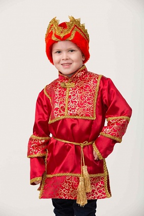 Карнавальный костюм - Царевич, красный, размер 122-64 