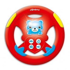 Руль музыкальный Бип-бип красный, в коробке (Азбукварик, 28319-7)