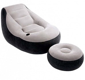 Надувное кресло для отдыха 130 х 99 х 76 см и пуфик 64 х 28 см (Intex, с68564)