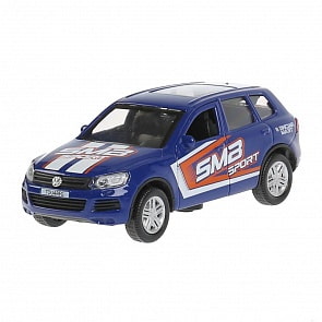 Машина Vw Touareg – Спорт, 12 см, свет-звук, открываются двери, инерционный механизм, цвет синий (Технопарк, TOUAREG-12SLSRT-BU)