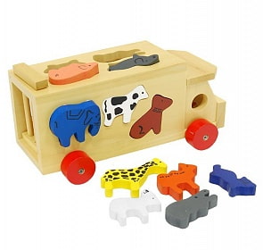 Деревянная игрушка - Машина и звери (Мир Деревянных Игрушек, Д204)