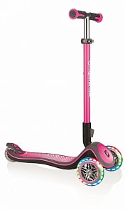 Самокат трехколесный Globber Elite Deluxe Lights Розовый (Globber, 444-410)