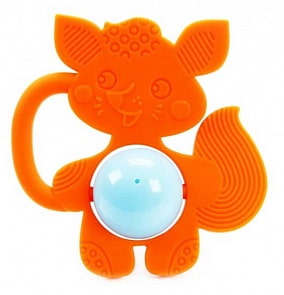 Силиконовый грызунок с погремушкой - Лисенок (Жирафики, 939622)