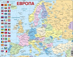 Пазл – Европа, русский 70 деталей (Larsen, A35) - миниатюра