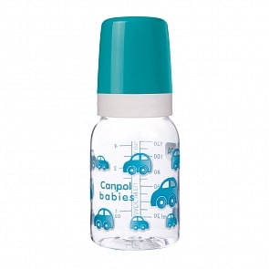 Бутылочка для детей до 3 лет в наборе с соской молочной силиконовой, 120 мл, бирюзовый (Canpol babies, 11/820_250930057) 