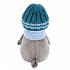 Басик в голубой вязаной шапке и шарфе, 22 см  - миниатюра №3