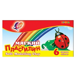 Пластилин мягкий Кроха, 6 цветов, 99 грамм (Луч, 12С863-08) - миниатюра