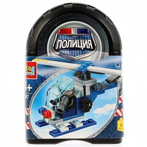 Конструктор Полицейская машина, 47 деталей в банке (Город мастеров, 3047-BL)