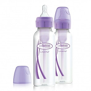 Набор из 2 бутылочек противоколиковых с узким горлышком, лавандовых по 250 мл (DrBrowns, SB82505)