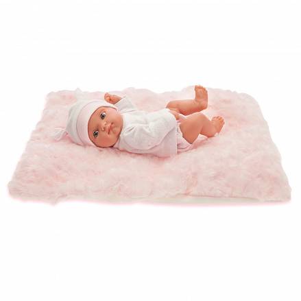 Кукла Пепита на розовом одеяле, 21 см. 