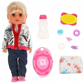 Кукла озвученная Полина Я - блогер! 35 см песня АБВГДЙКА пьет писает (Карапуз, Y35SBB-39213)