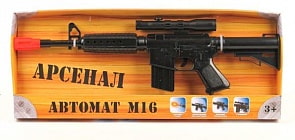 Детская игрушка Автомат М-16 со световыми и звуковыми эффектами, вибрацией, оптическим прицелом (Играем вместе, 9602S-Rsim)