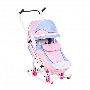 Санки-коляска Скользяшки – Мозаика, розовый-голубой-белый (RT, 6224RT)