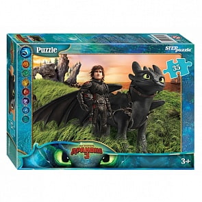 Пазл - Как приручить дракона 3, 35 деталей (Step Puzzle, 91174)