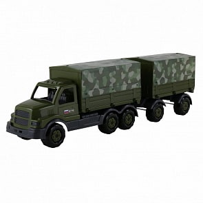 Бортовой тентовый военный автомобиль Сталкер с прицепом (Полесье, 48653)