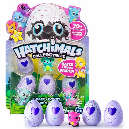 Коллекционная фигурка Hatchimals, 4 штуки и бонус 