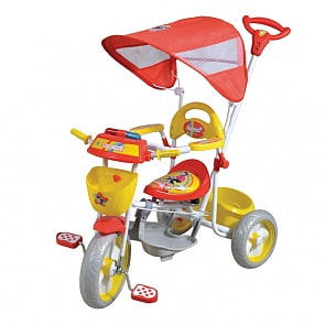 Трехколесный велосипед с ручкой – Ну погоди! 11,5"/9,5", свет и звук (1toy, Т54040)