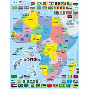 Пазл - карта Африка, 70 деталей (Larsen, K13k)