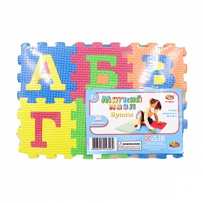 Коврик-пазл - Изучаем буквы, 36 деталей (ABtoys, PT-00823(WZ-8144))